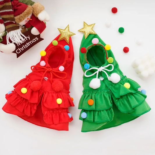 Christmas Tree Pet Cape – Cute Holiday Costume for Dogs