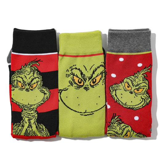 Funny Grinch Christmas Socks – Cozy Holiday Cartoon Socks for Adults
