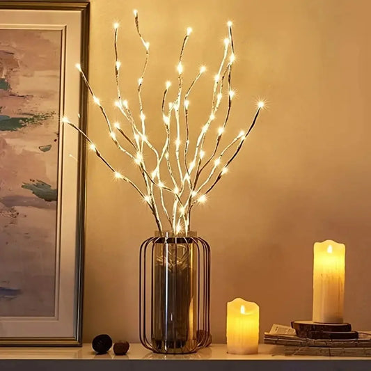 Warm White LED Birch Branch Light – Festive Decorative Tree for Home & Christmas Décor